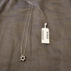 Roberto Coin 18K White Gold Star of David Pendant Necklace with Diamonds, 16-18